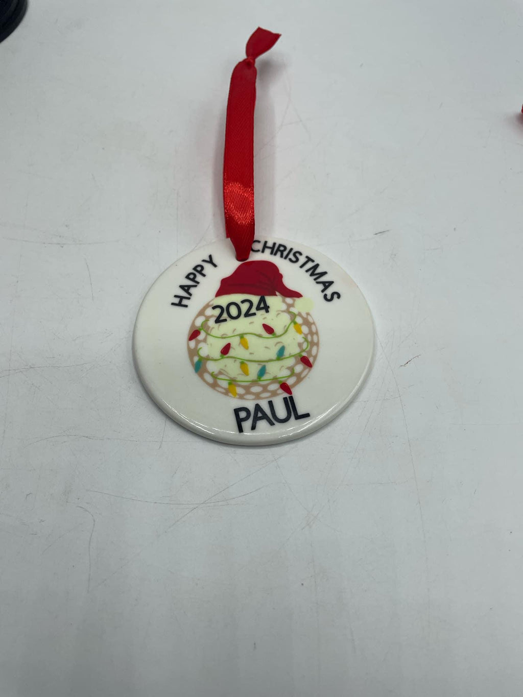 Personalised Ceramic Golf Bauble, Personalised Golf Ornament, Christmas Gift For Golfer, Personalised Gift for Golf Player, Golf Christmas