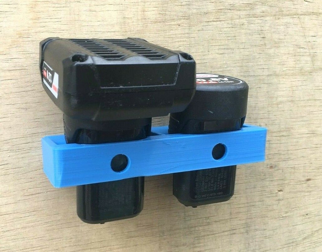 Double Battery Wall Mount for Bosch GSR/GSB/GDR 10.8v/12v Drill - 2Ah, 4Ah & 6Ah / Battery Storage