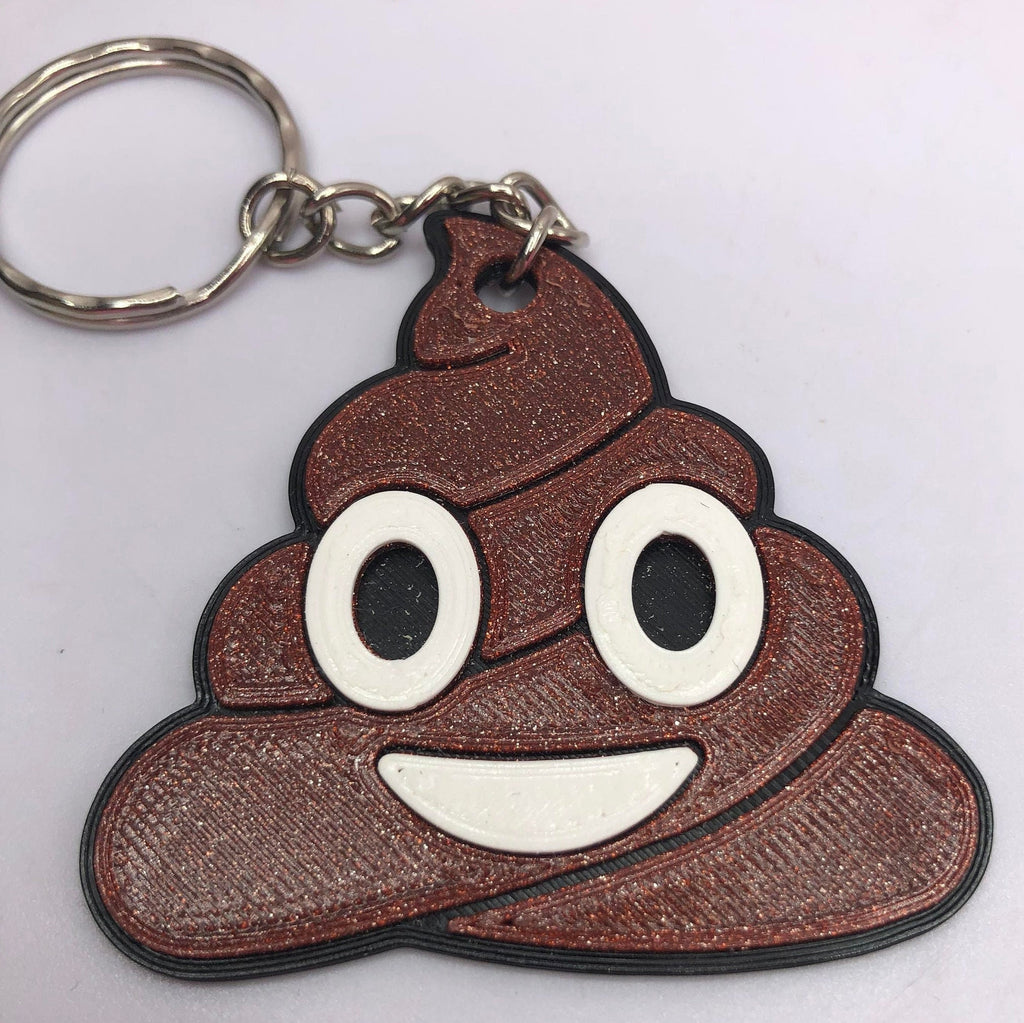 Sparkly Brown Poop Keyring / Smiling Pile of Poo Bag Tag / Poo Shaped Keyring / Poo Shaped Bag Tag / Novelty Poo Keyring / Poop Joke Keyring
