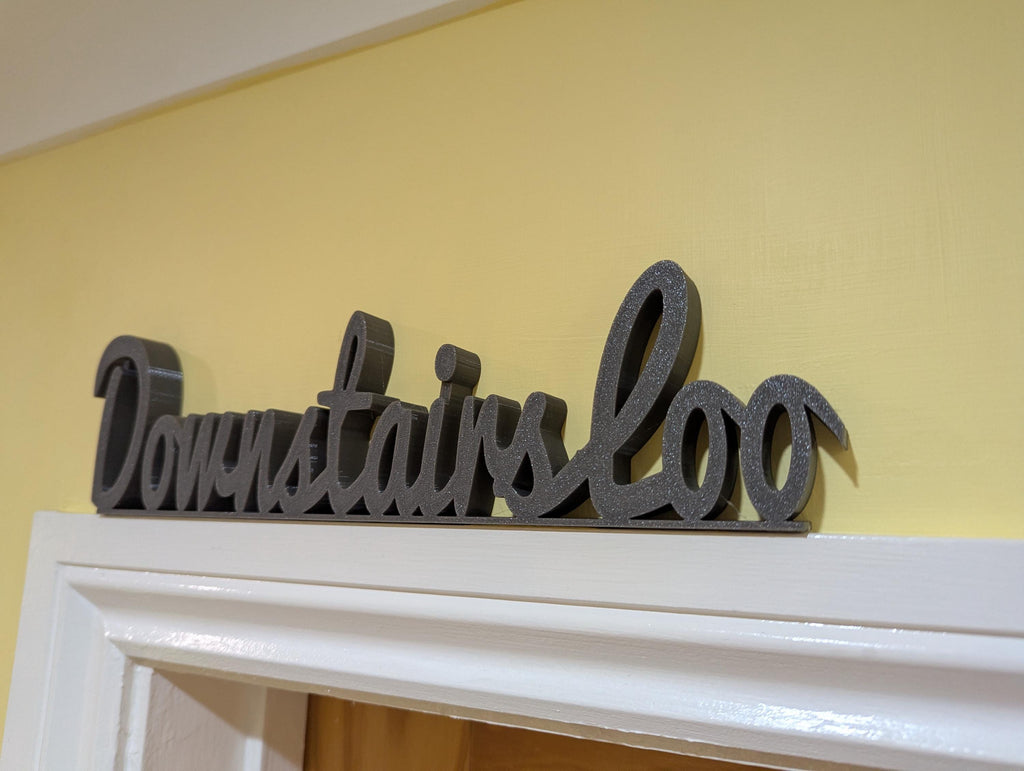 Downstairs Loo Door Sign, Toilet Door Topper, Toilet Door Sign, Bathroom Door Sign, Custom Door Sign, Restroom Door Sign, Quirky Door Sign
