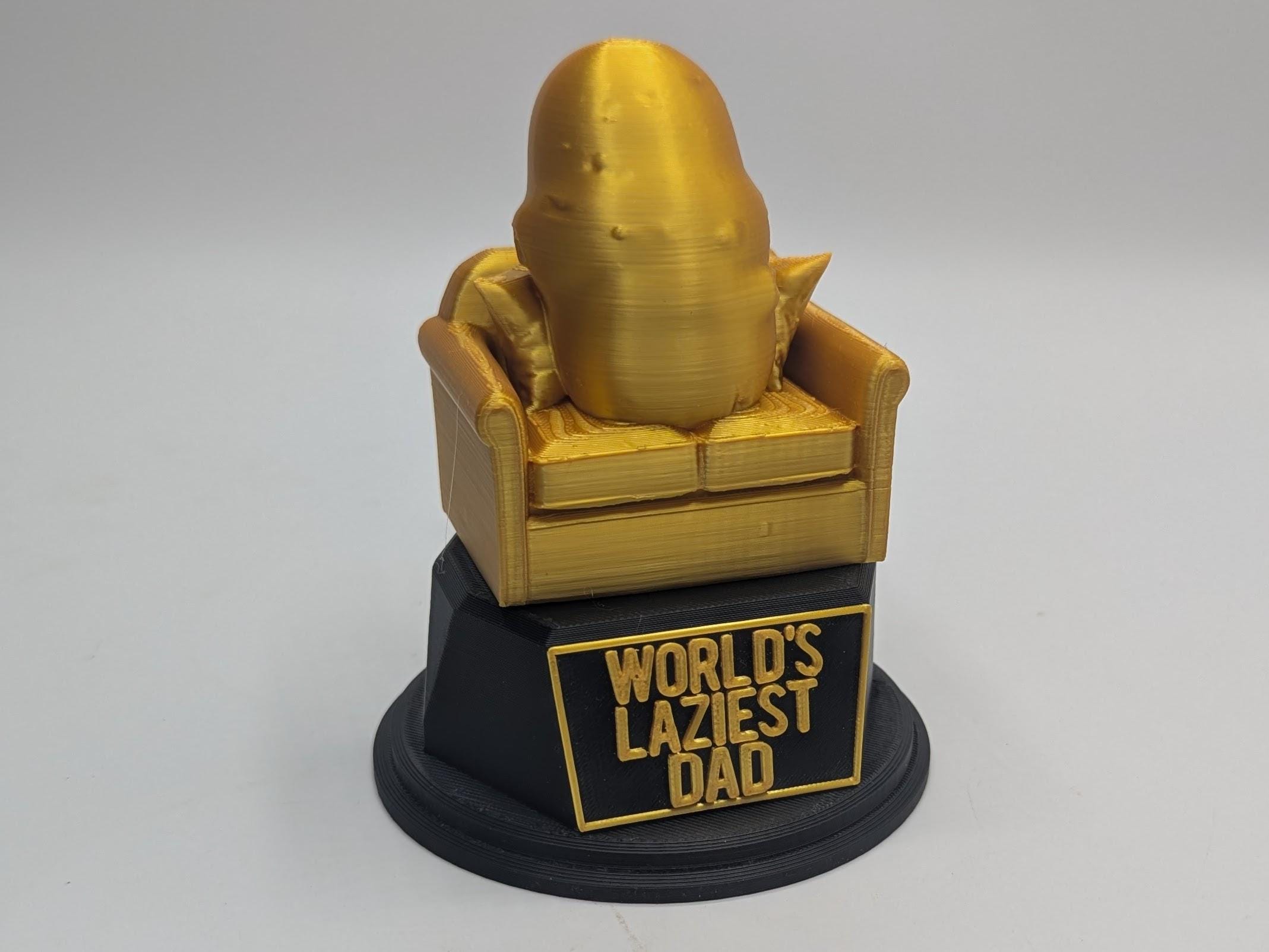 Worlds Laziest Dad Trophy, Dad Couch Potato Award, Personalised Couch Potato Trophy, Potato Trophy, Custom Trophy Gift, Dad Couch Potato