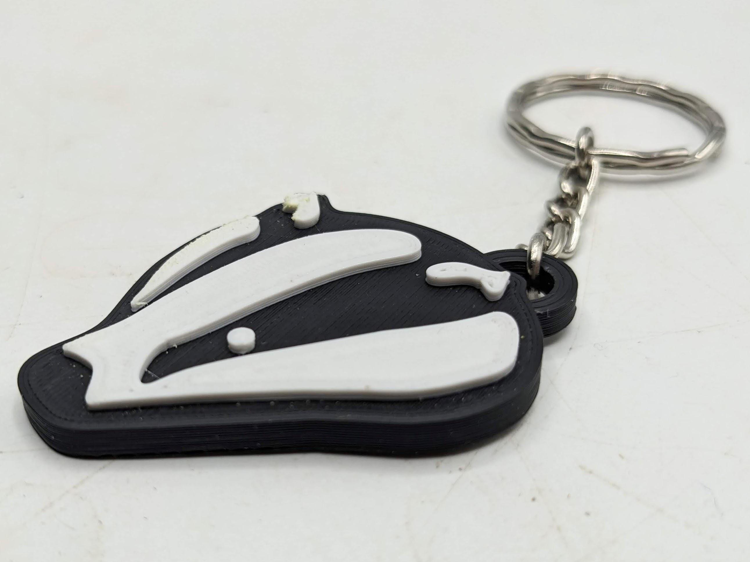 Badger Keyring / Badgers Head Key Chain / Badger Bag Tag Charm / Wildlife Keyring / Under 5 pound / Badger Keychain / Badger Gift / Badgers