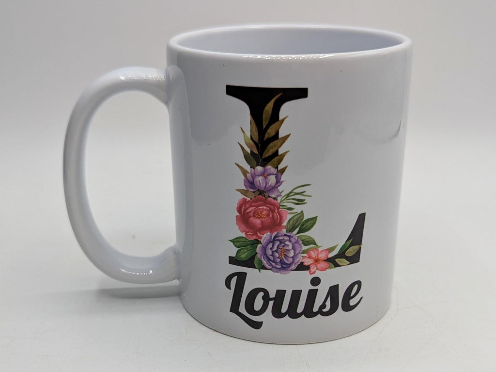Personalised Name & Initial Mug / Floral Personalised Gift / Birthday Gift / Best Friend Gift / Custom Mug / Initial Mug / Birthday /Wedding