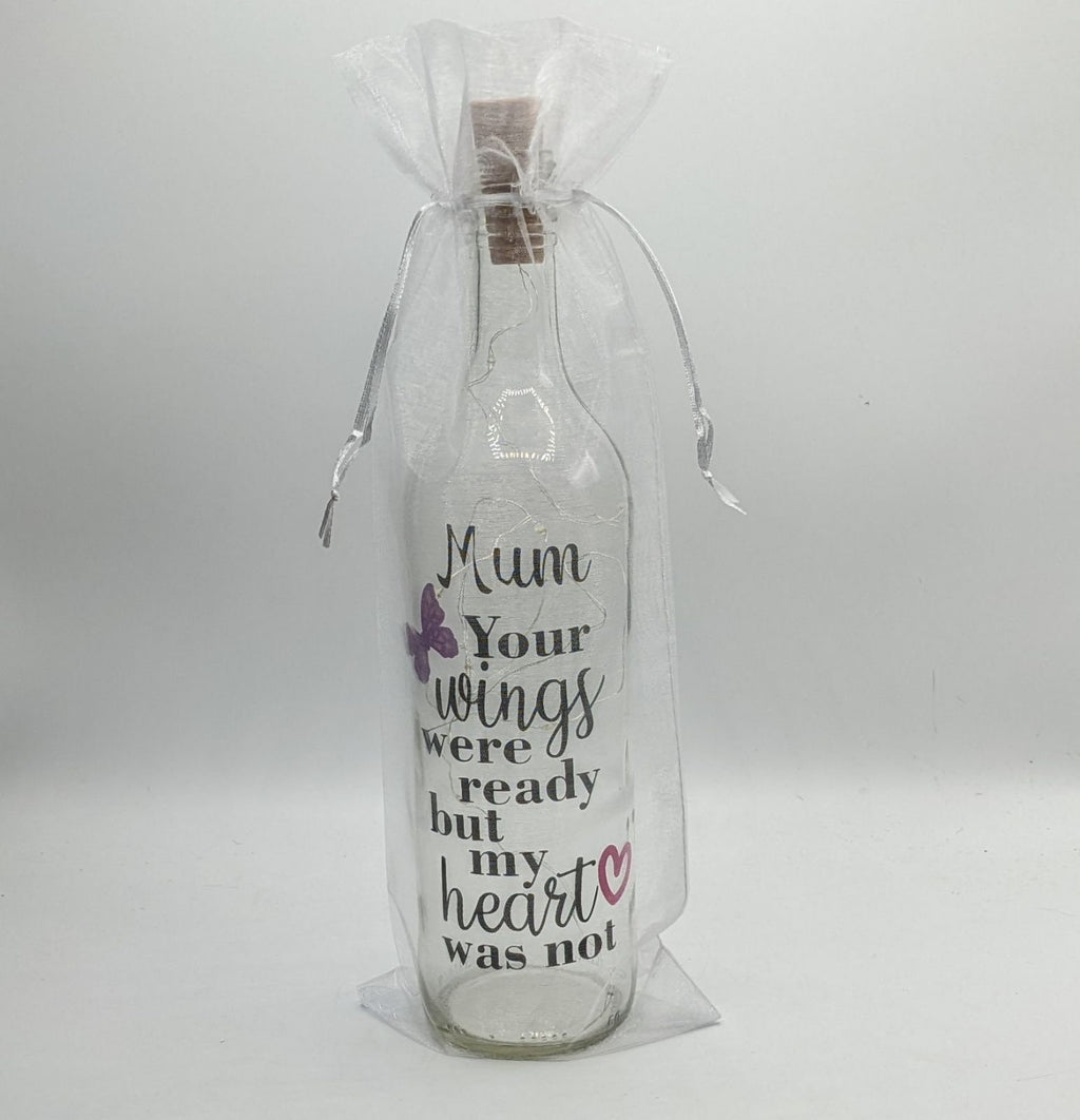 Personalised Memorial Gift, Memorial Light Bottle, Sympathy Bereavement Gift, Funeral Gift, Condolence Gift, Sympathy Keepsake, Memory Light