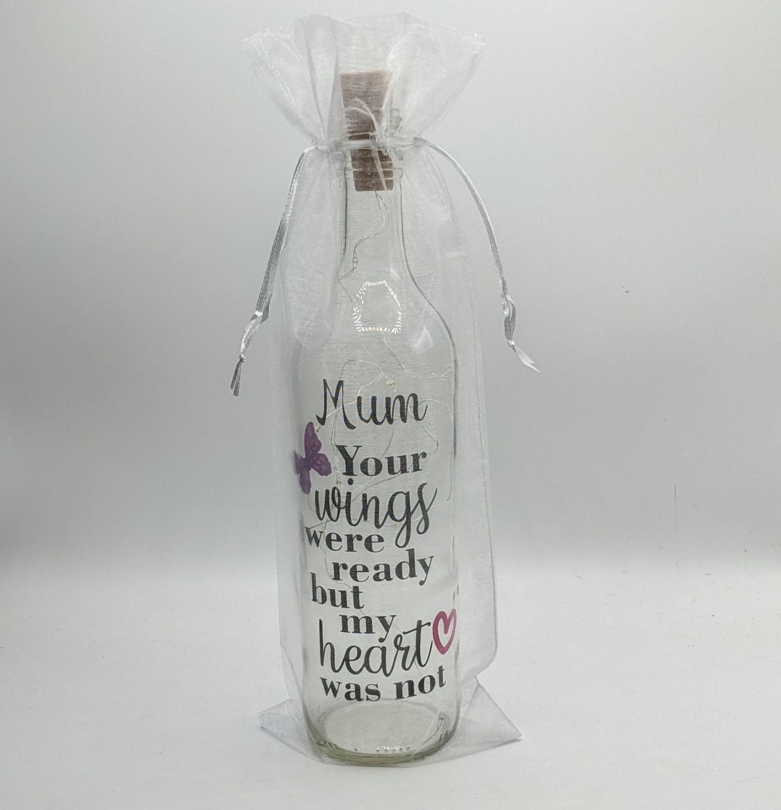 Personalised Memorial Gift, Memorial Light Bottle, Sympathy Bereavement Gift, Funeral Gift, Condolence Gift, Sympathy Keepsake, Memory Light