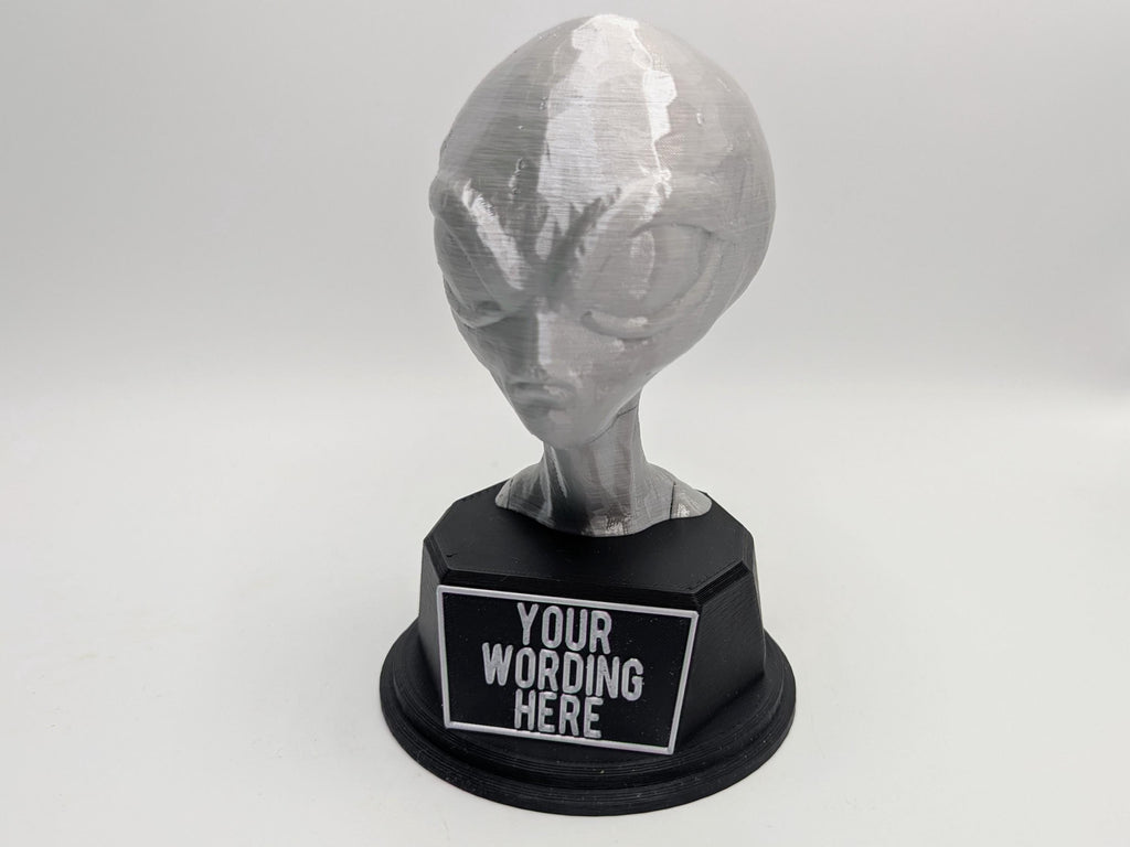 Personalised Alien Trophy, Alien Trophy, Alien Head Trophy Award, Custom Trophy, Golden Award, Sci Fi Lover Trophy, Sci Fi Office Award Gift