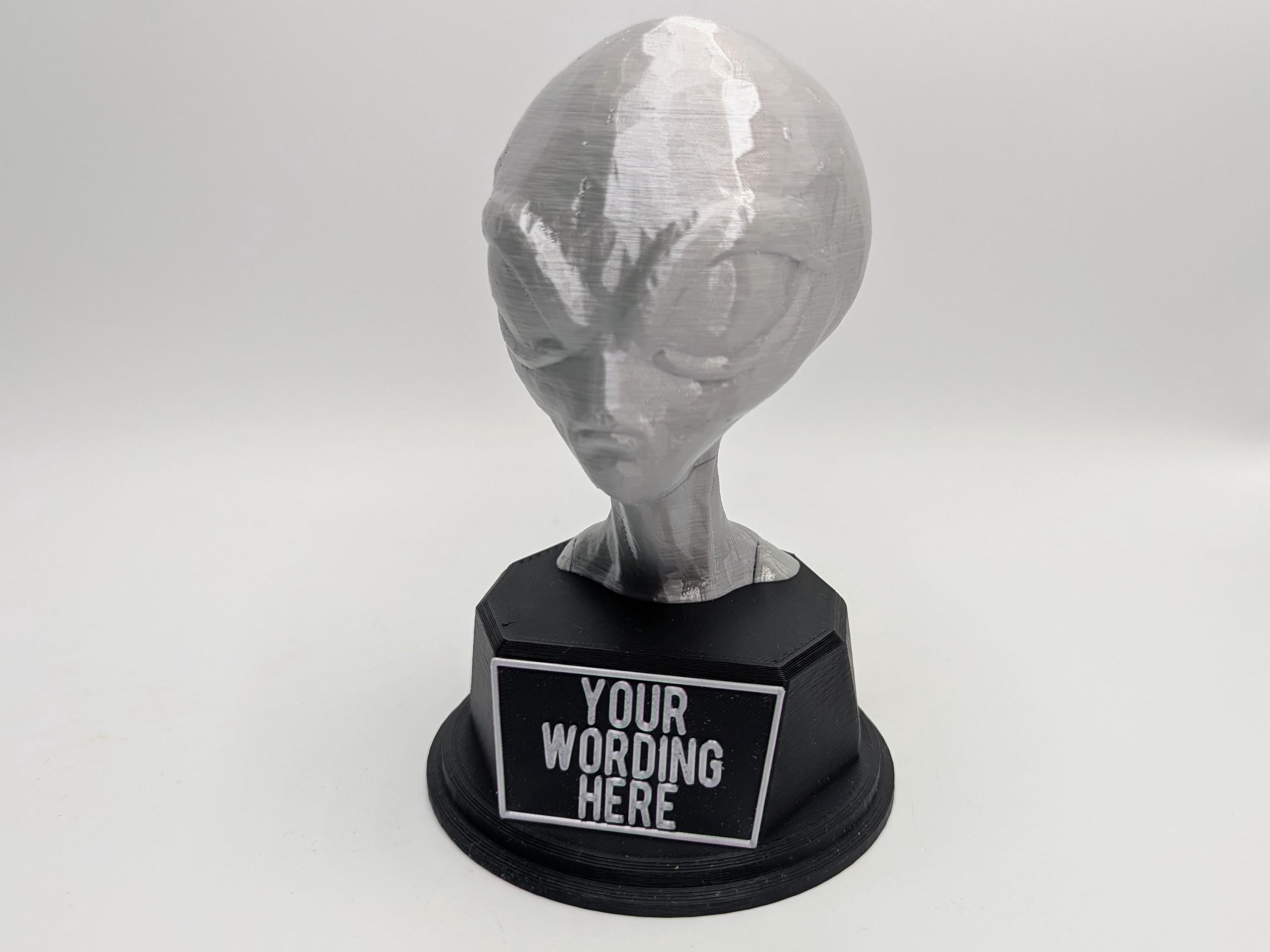 Personalised Alien Trophy, Alien Trophy, Alien Head Trophy Award, Custom Trophy, Golden Award, Sci Fi Lover Trophy, Sci Fi Office Award Gift
