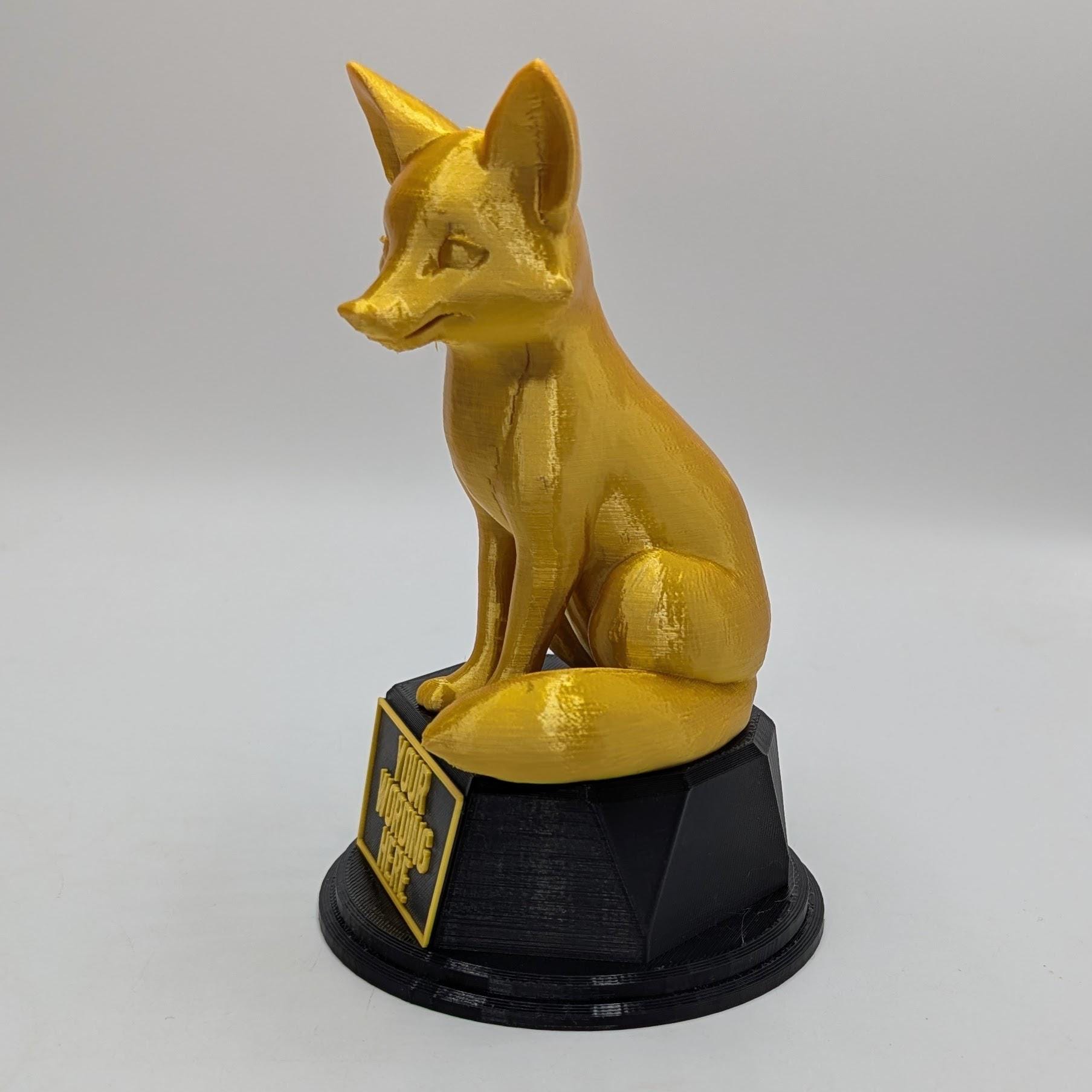 Personalised Fox Trophy, Fox Award Gift, Fox Joke Gift, Custom Trophy Award, Fox Shaped Gift, Fox Lover Award, Fox Lover Gift, Joke Fox Gift