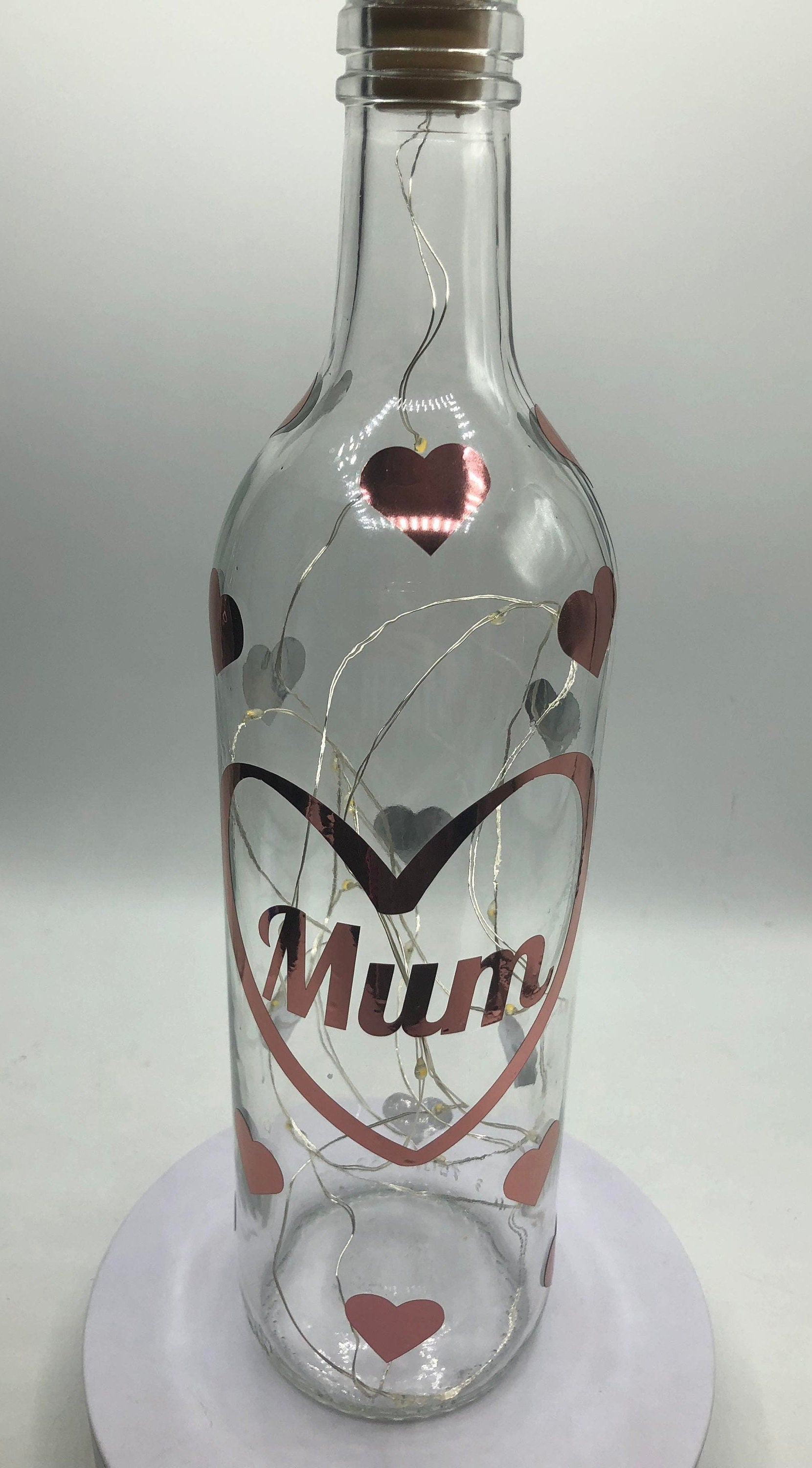 Mum Light Up Bottle, Mothers Day Gift, Gift for Mum's Birthday, Mum Christmas Gift, Mum Special Gift, Mum Heart Keepsake, Best Mum Gift