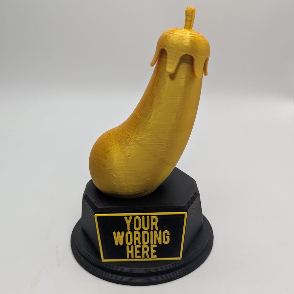 Personalised Aubergine Trophy, Aubergine Shape Gift, Aubergine Award, Egg Plant Trophy, Joke Penis Award, Egg Plant Award, Custom Trophy