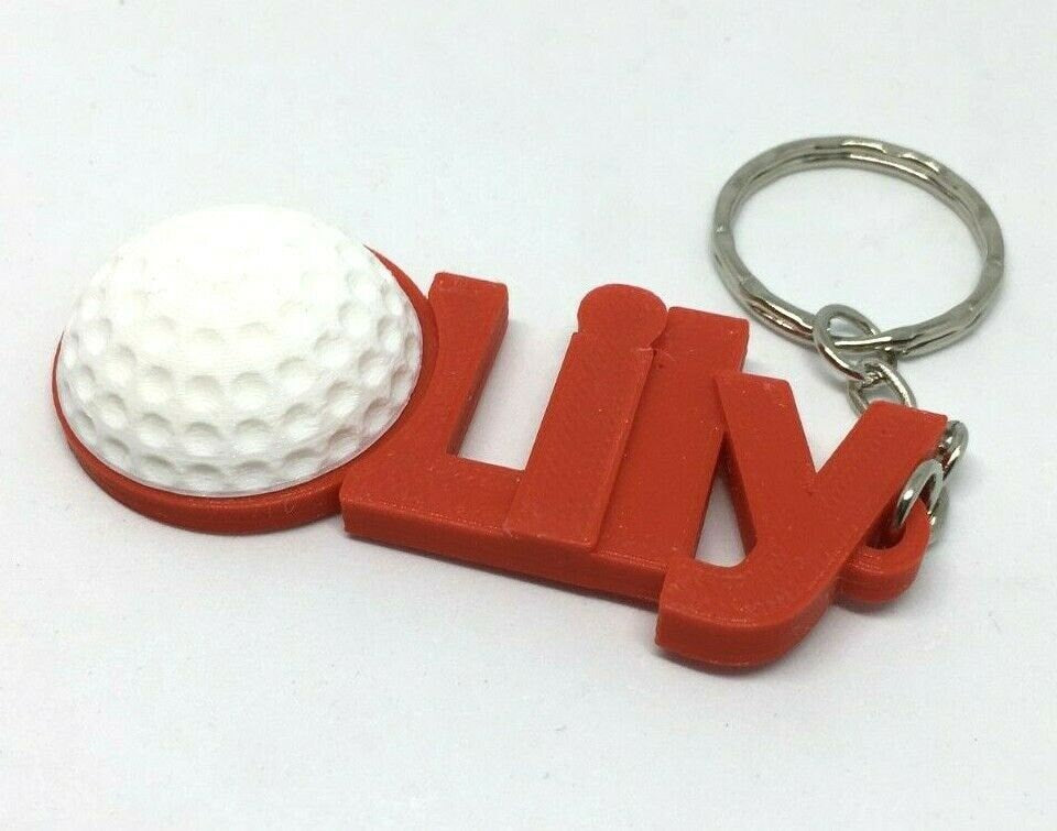 Personalised Golf Keyring, Custom Golf Gift, Golfer Gift Keyring, Golf Bag Keyring Name, Golfing Gift, Gift for Golf Lover, Under 5 Pounds