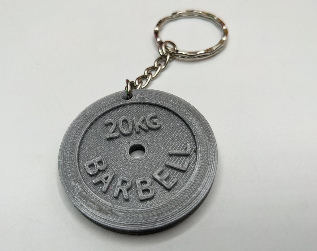 Weight Lifting Plate Keyring / Bag Tag in the shape of 20kg Barbell Weight Plate / Gift for Bodybuilders / Weight Lifter / Gym keyring
