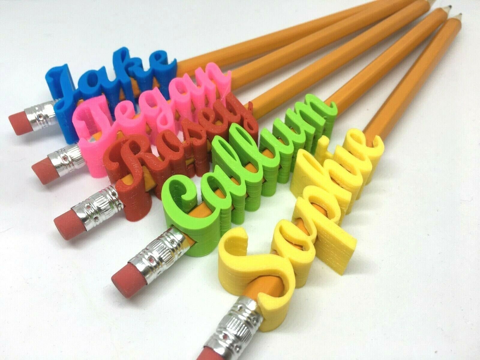 Personalised Script Pencil Topper / Party Bag Filler / Gift for Teachers / Gift for Office Staff / Under 5 Pound / Pencil Topper with Pencil