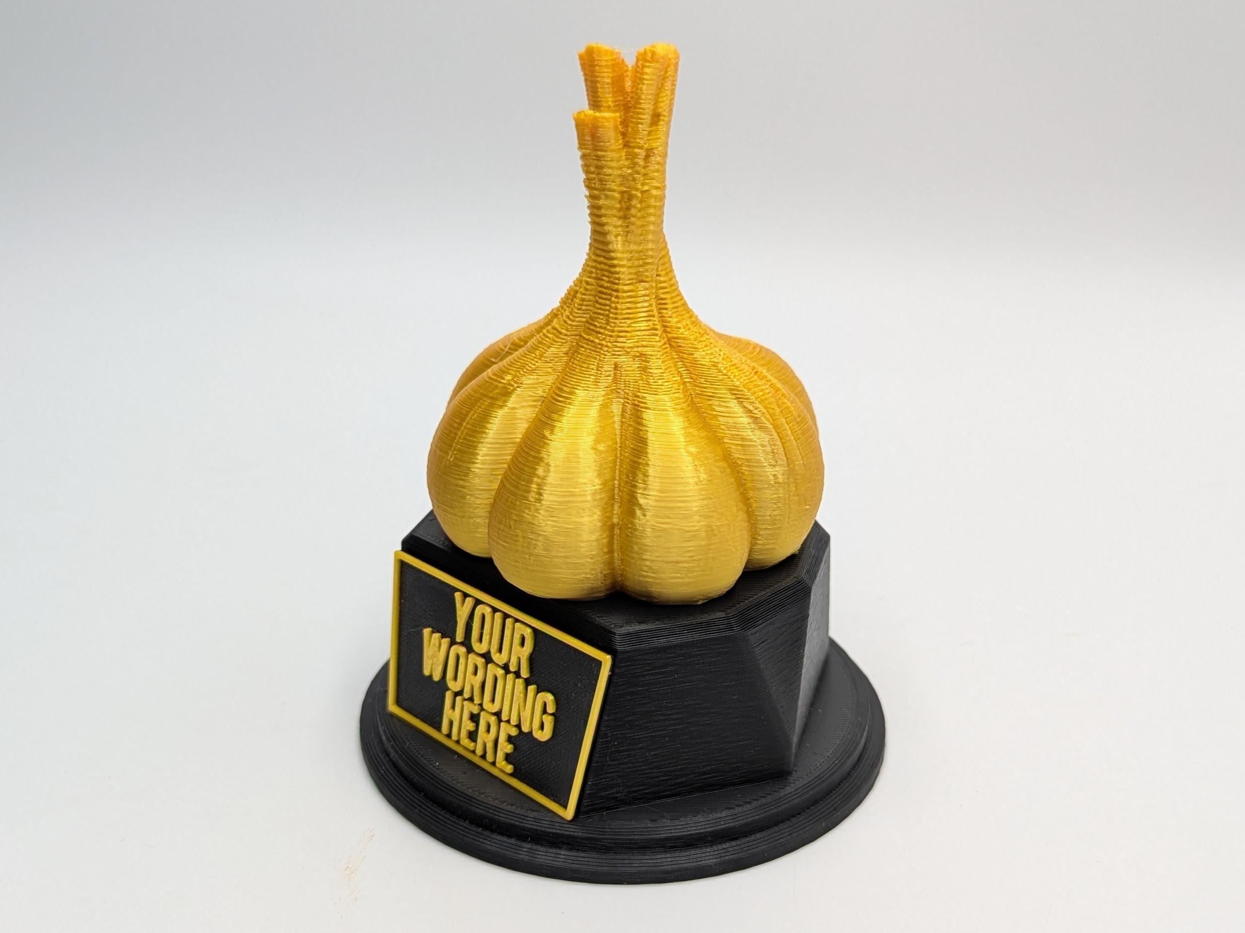 Personalised Garlic Trophy, Garlic Bulb Trophy, Garlic Lover Gift, Vegetable Award, Garlic Award Trophy, Custom Garlic Trophy, Garlic Shape