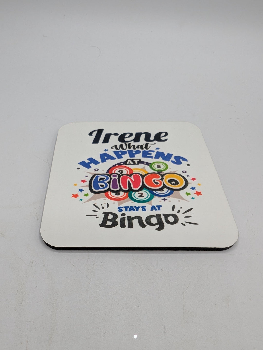 Personalised Bingo Coaster, What Happens at Bingo Gift, Bingo Coaster, Personalised Bingo Coaster, Drink Mat, Fun Gift for Bingo Lover