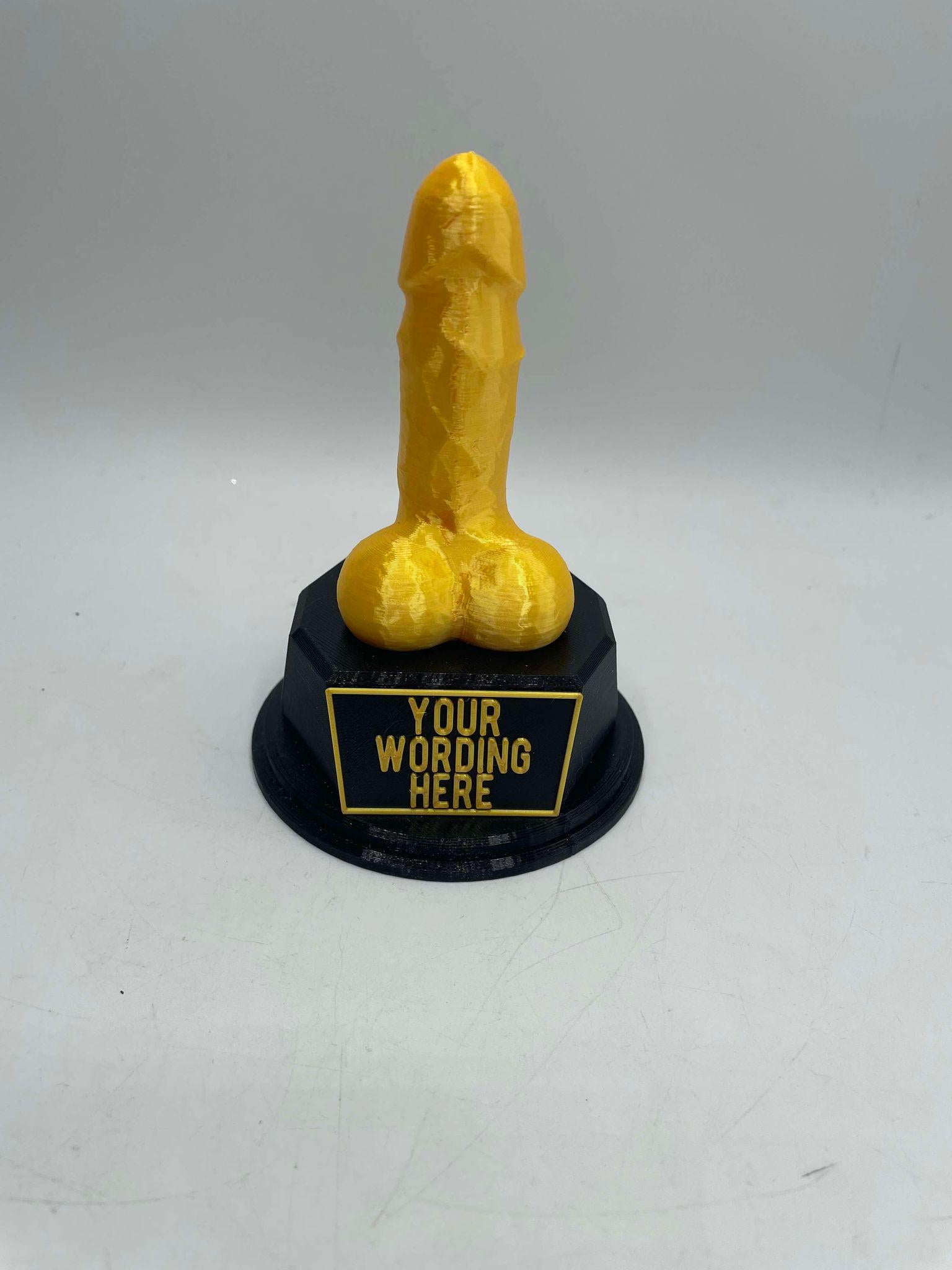 Personalised Penis Trophy, Willy Trophy, Knobhead Trophy, Dick Trophy, Penis Fun Trophy, Willy Award, Penis Award, Penis Joke Trophy, Willy