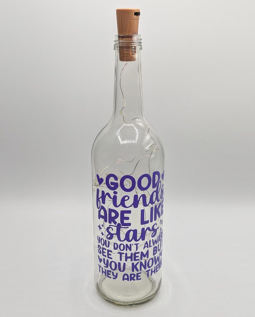 Friends Light Up Bottle, Best Friend Gift, Gift for Friend for Birthday, Friend Keepsake, Special Present for Friend, Special Friend Gift