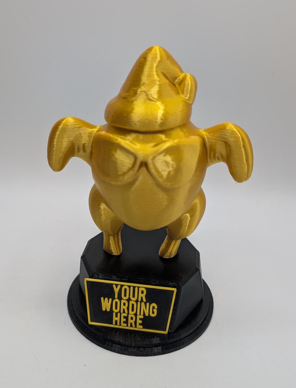 Personalised Christmas Turkey Trophy, Christmas Turkey With Hat & Sunglasses, Custom Trophy, Biggest Turkey Award, Office Turkey Award Gift