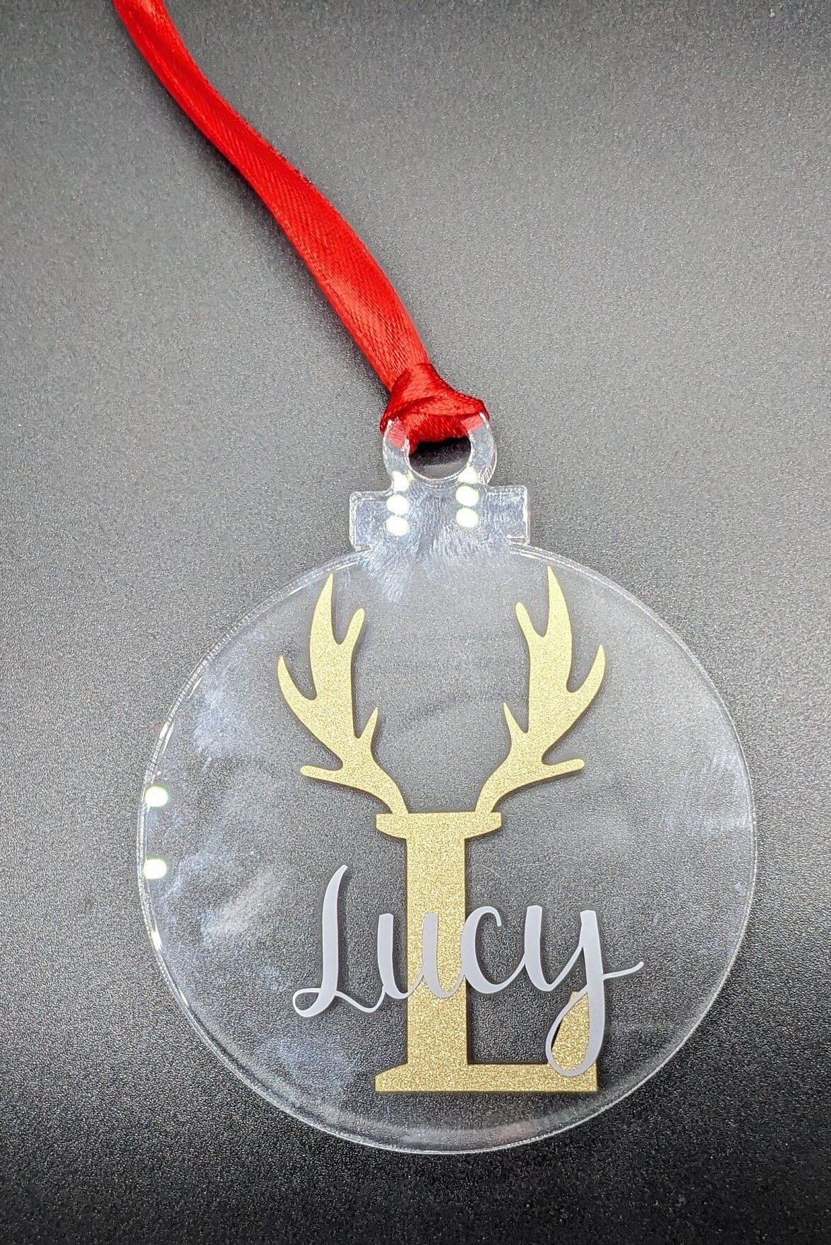 Personalised Initial Bauble, Deer Bauble Gift, Antler Personalised Bauble, Personalised Decoration, Christmas Bauble Decoration, Bauble Gift