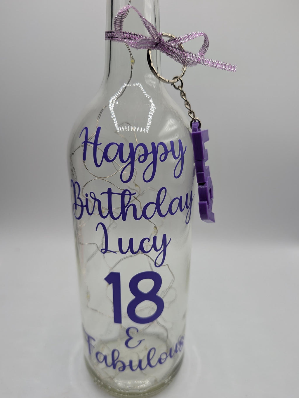 Personalised Light up Bottle, Milestone Birthday, 18th Birthday, 21st Birthday, 30th Birthday, 40th Birthday, 50th Birthday, Gift For Her