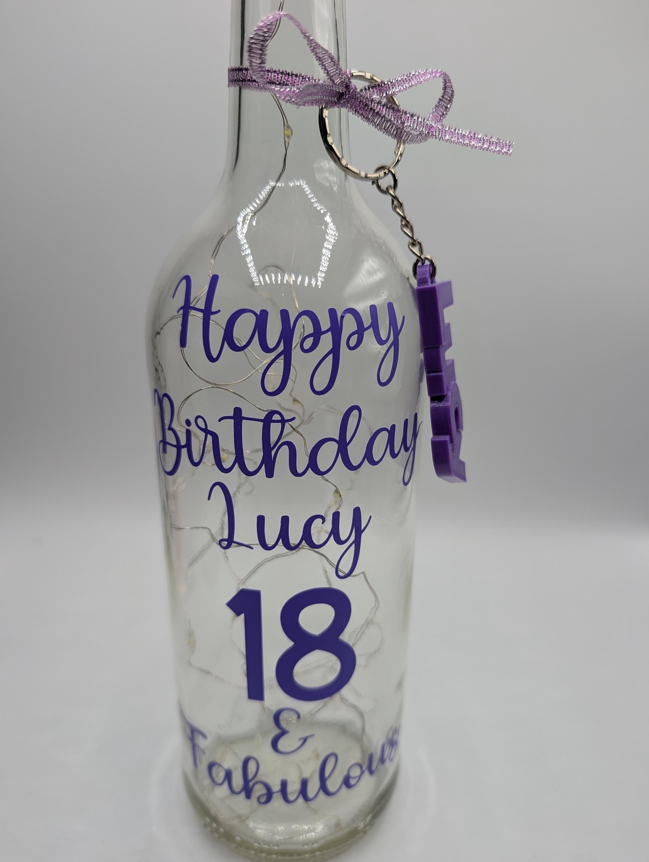 Personalised Light up Bottle, Milestone Birthday, 18th Birthday, 21st Birthday, 30th Birthday, 40th Birthday, 50th Birthday, Gift For Her