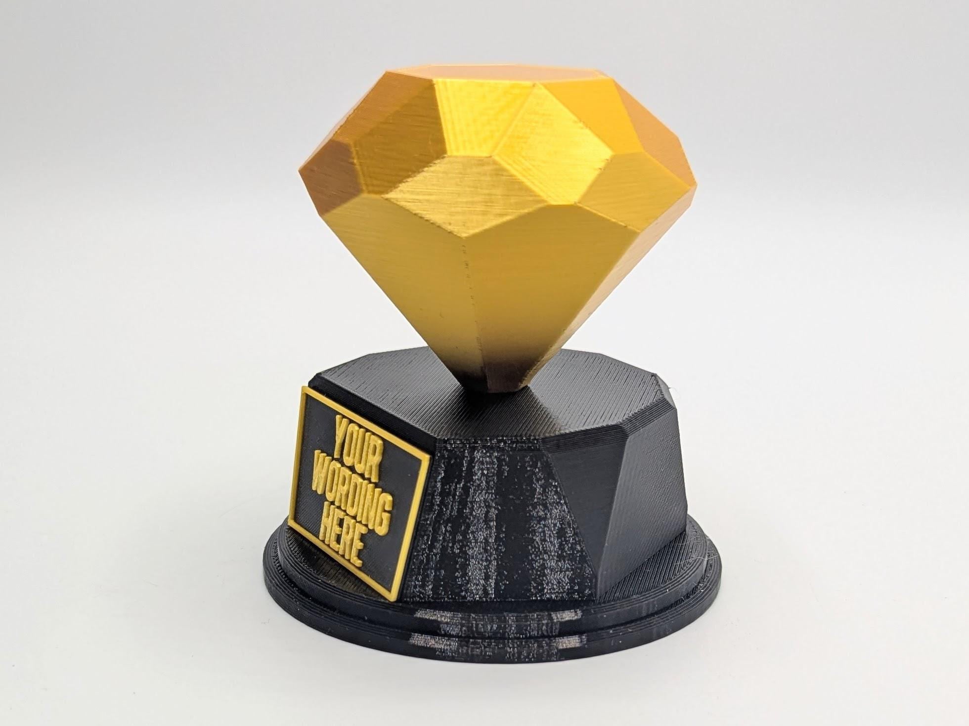 Personalised Diamond Trophy, Diamond Wedding Gift, Fun Trophy, Diamond Award, You're a Diamond Trophy, Gift for Diamond Lover, Diamond Gift