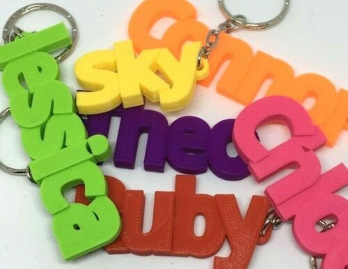 Personalised Keyring, Custom Name Keyring, Party Bag Filler, Under 5 Pound Gift, Personalized Keychain, Small Personalised Gift, 3D Name