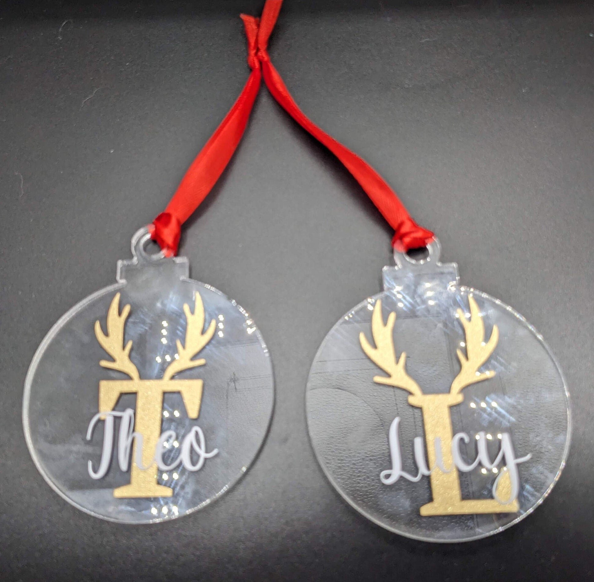 Personalised Initial Bauble, Deer Bauble Gift, Antler Personalised Bauble, Personalised Decoration, Christmas Bauble Decoration, Bauble Gift