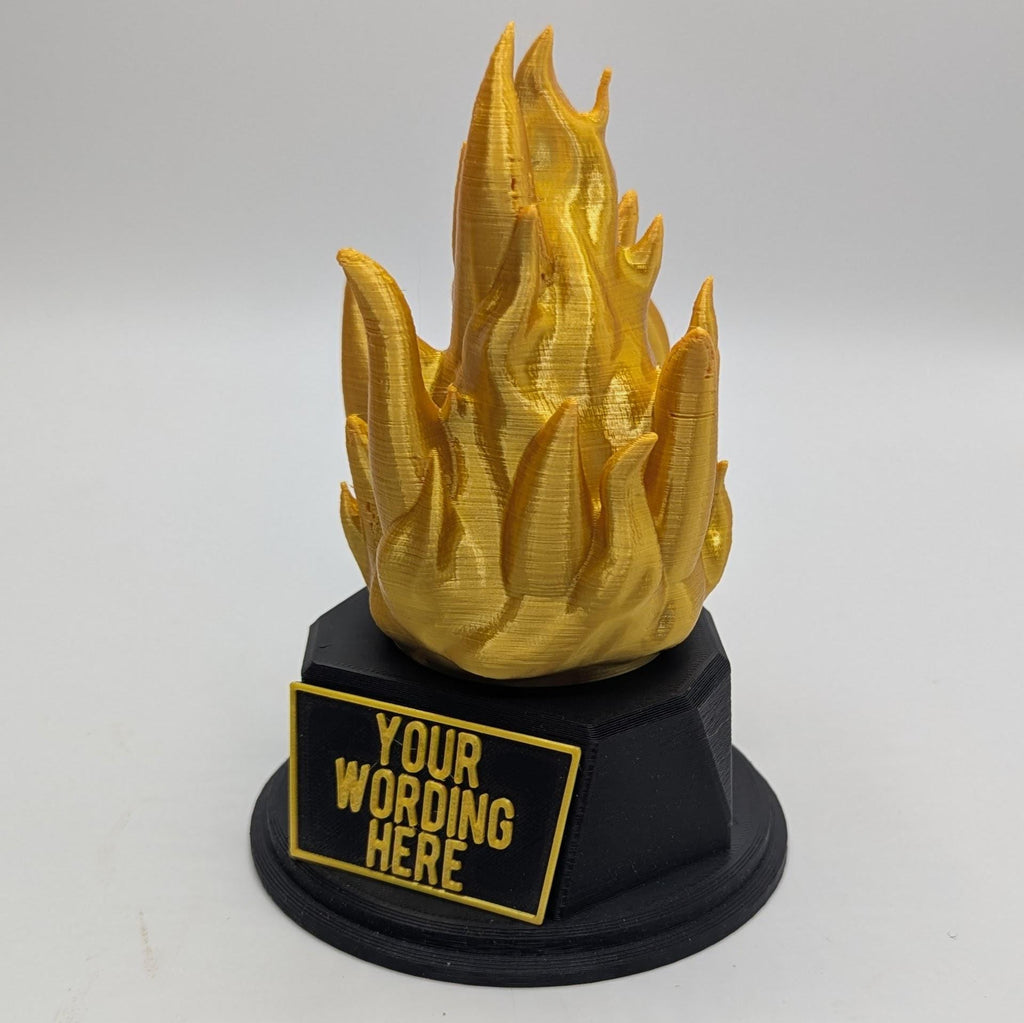 Personalised Fire Trophy, Fire Shape Gift, Fire Award Gift, Fire Fighter Trophy, Custom Trophy Gift, On Fire Trophy, On Fire Award Gift