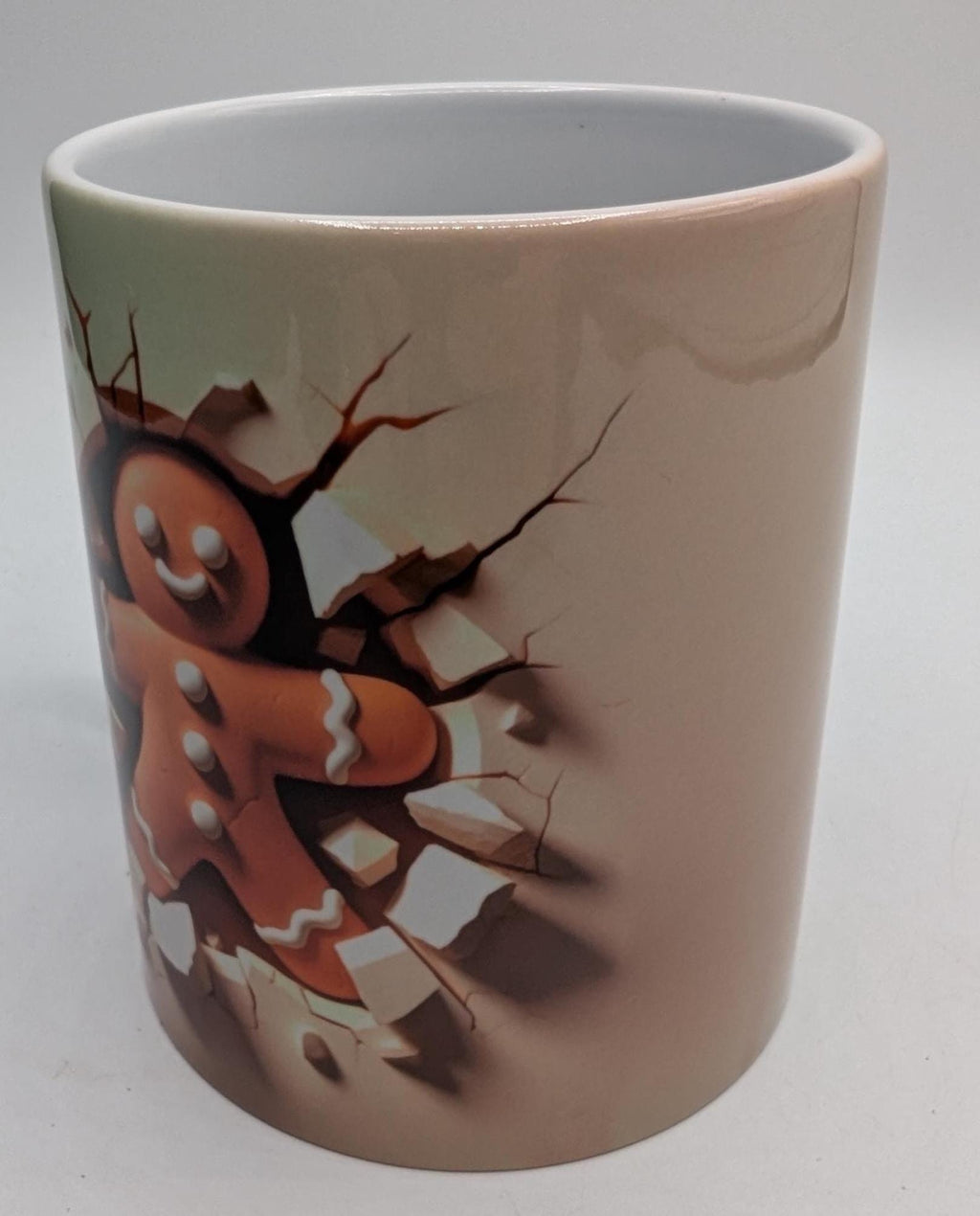 Christmas Gingerbread 3D Mug, Fun Gingerbread Mug, Christmas Hot Chocolate Mug, Gingerbread Christmas Gift, Gift For Her, Gift for Him,