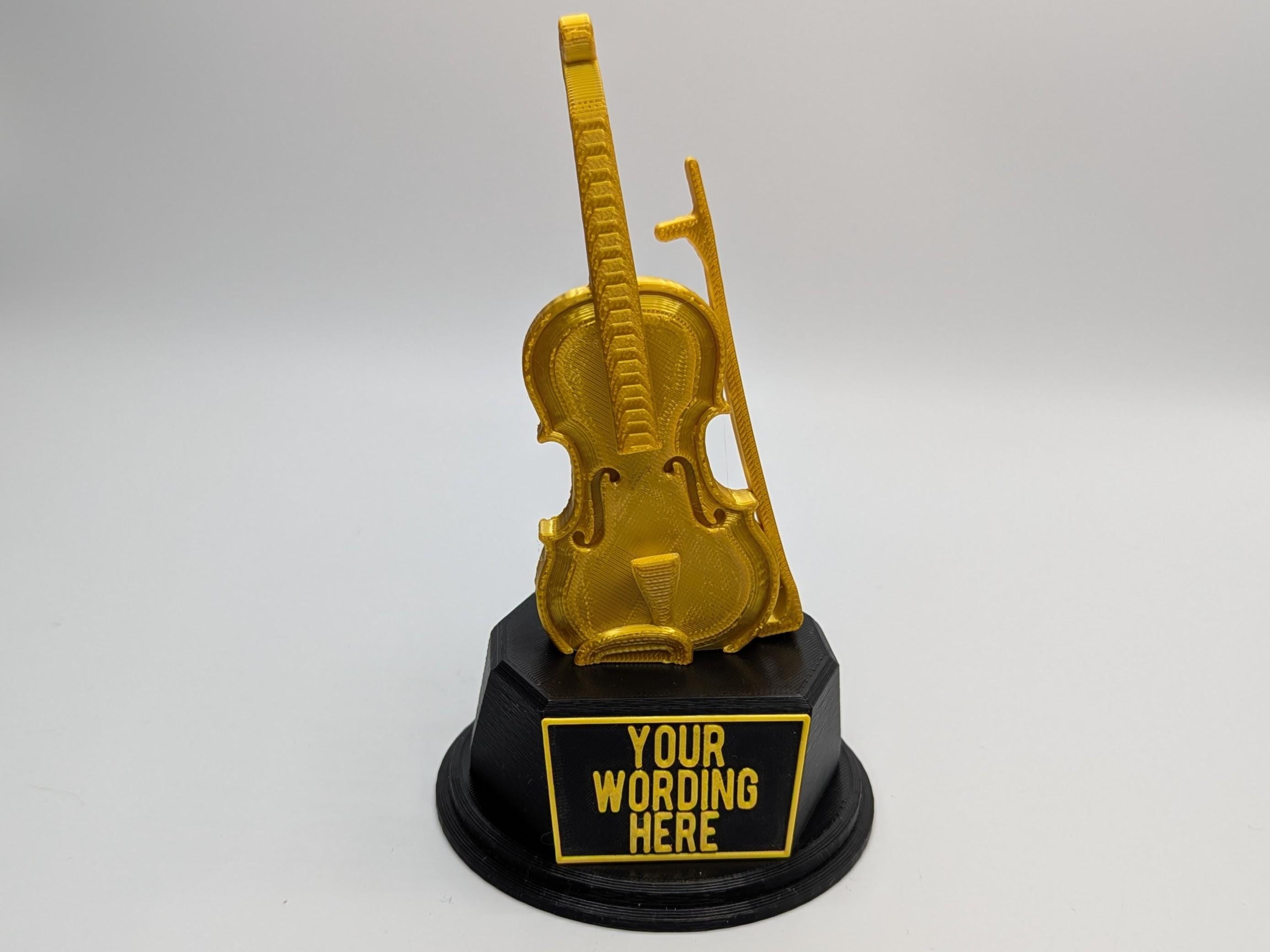 Personalised Violin Trophy, Violin Shaped Trophy, Violinist Award, Music Teacher Award,  Custom Trophy Gift, Violin Player Gift, Violin Gift