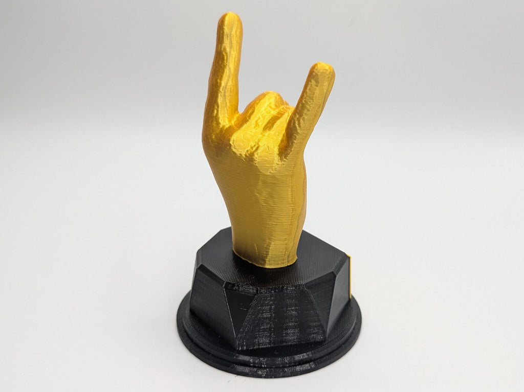 Personalised Rock Fingers Trophy, You Rock Trophy, Rock Hand Award, Custom Rock Lover Gift, Rock On Award, Rock Star Award, Rock Star Trophy