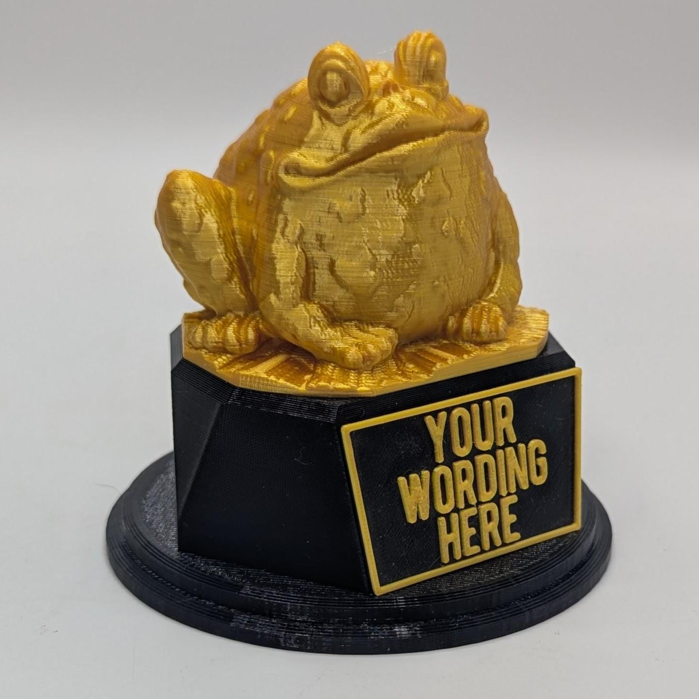 Personalised Toad Trophy, Kiss A Toad Trophy, Golden Toad Award, Custom Trophy, Toad Gift , Funny Trophy, Toad Lover Gift, Office Trophy