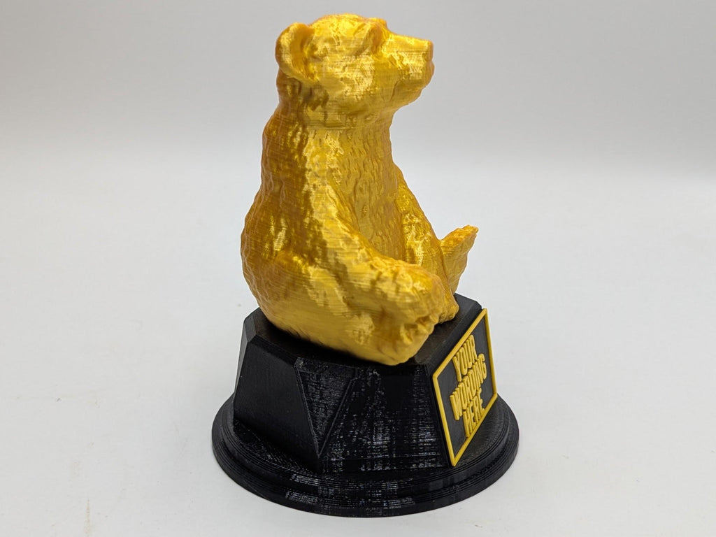 Personalised Bear Trophy, Animal Award Gift, Gift for Bear Lover, Custom Trophy Gift, Bear Award Gift, Office Trophy, Office Award Trophy