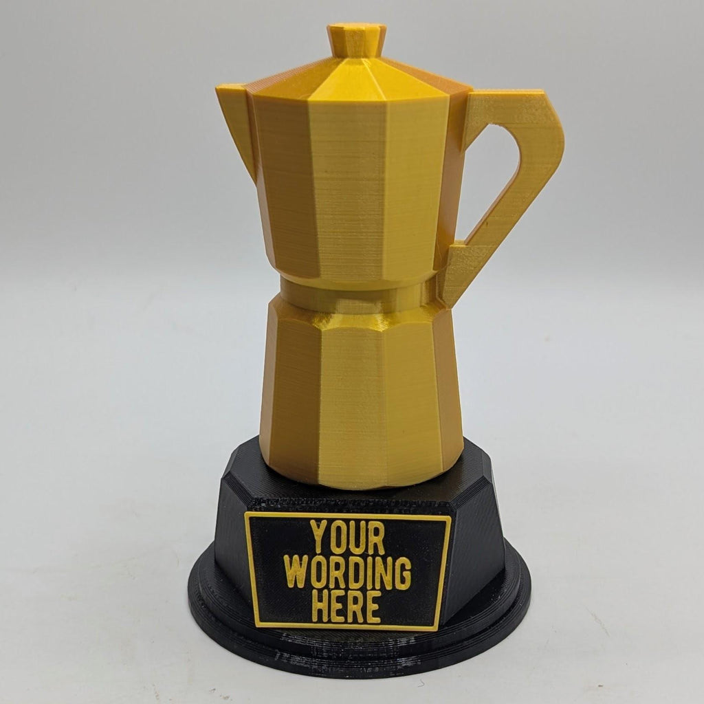 Personalised Coffee Maker Trophy, Coffee Pot Shape Gift,  Espresso Award Gift, Moka Pot Award, Custom Trophy Award, Coffee Lover Award Gift