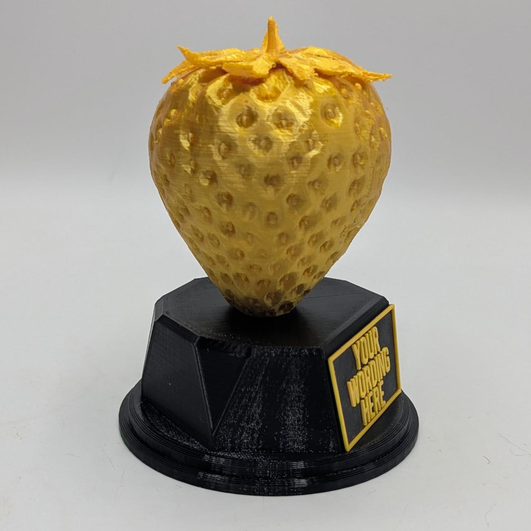 Personalised Strawberry Trophy, Strawberry Fun Trophy, Strawberry Award, Strawberry Lover Gift, Custom Trophy Gift, Strawberry Office Trophy