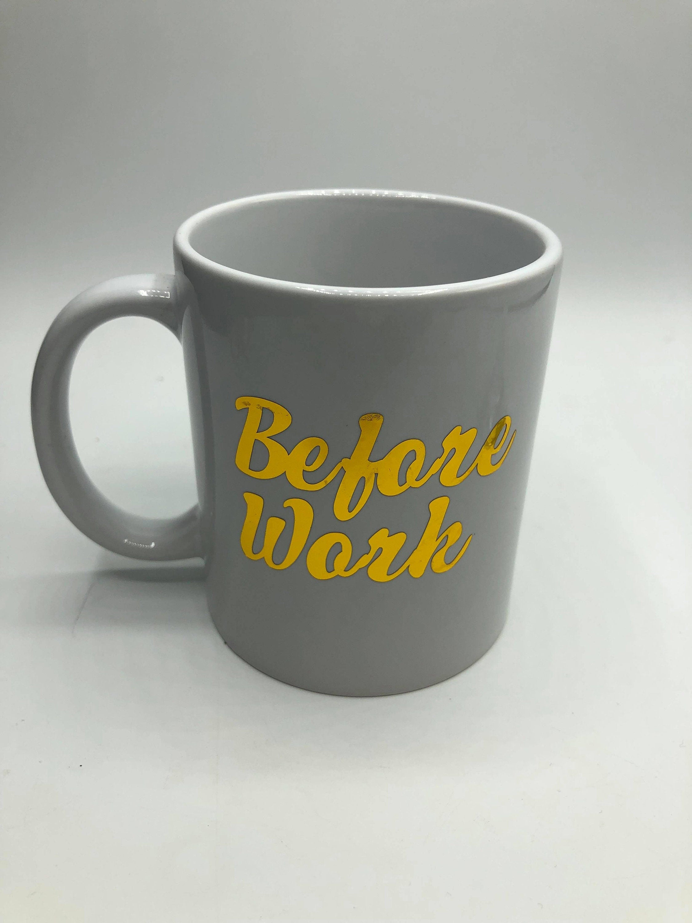 Before Work Glass, After Work Set, Set with Mug Before Work and Glass for After Work / Gift for Work Colleague / Gift for Friend / Work Gift