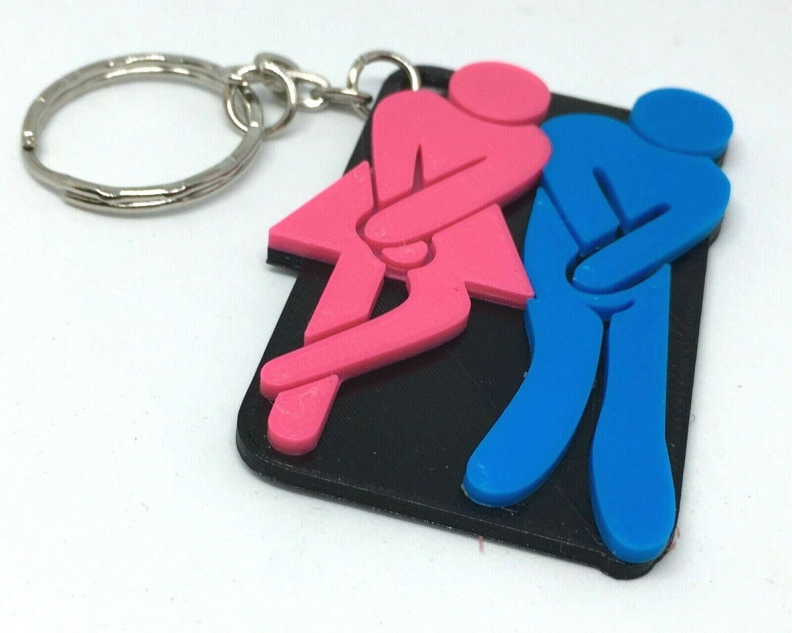 Bathroom Keyring / Toilet Door Keyring / Restroom Keyring / Bathroom Bag Tag / Loo Keyring / Washroom Keyring / Ladies and Gents Keyring
