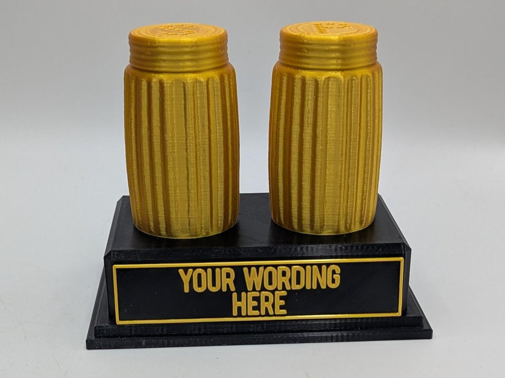 Personalised Salt & Pepper Trophy, Salt Shape Gift, Pepper Award Gift, Couch Trophy, Custom Award, Salt and Pepper Shaker Gift, Salt Shaker