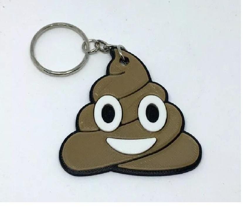 Brown Poop Keyring / Smiling Pile of Poo Bag Tag / Poo Shaped Keyring / Poo Shaped Bag Tag / Novelty Poo Keyring / Poop Joke Keyring / Poo