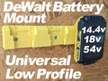 Universal Low Profile DeWalt Battery Wall Mount Triple - for 3 Batteries, Organiser for Power Tool Batteries, Garage/Workshop Organisation
