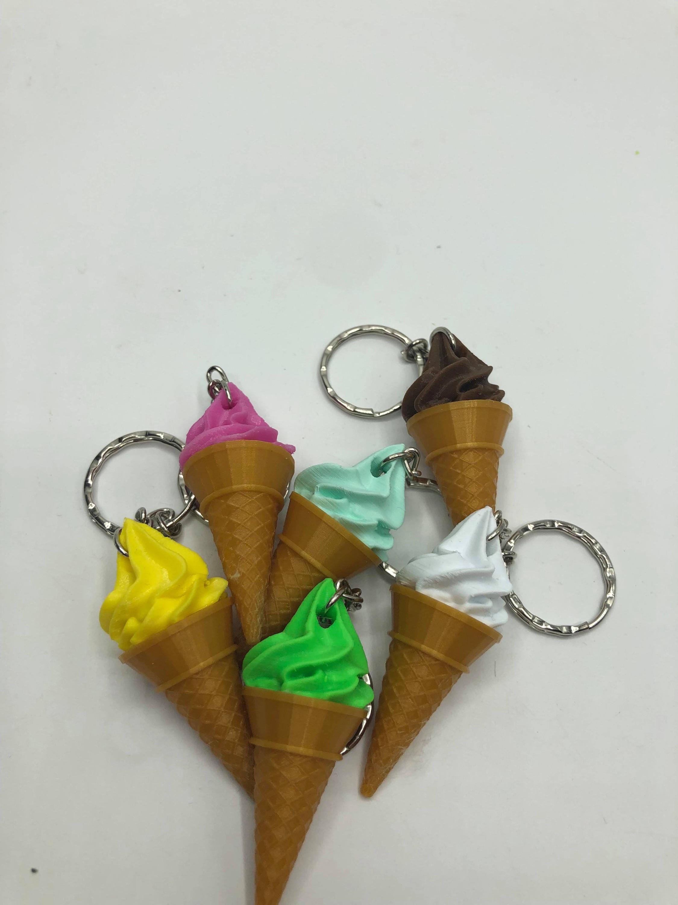 Ice Cream Cone Keyring, Whipped Ice Cream Keyring, Ice Cream Shape Gift, Ice Cream Lover, Ice Cream Charm, Frozen Yoghurt Keyring, Cone Tag