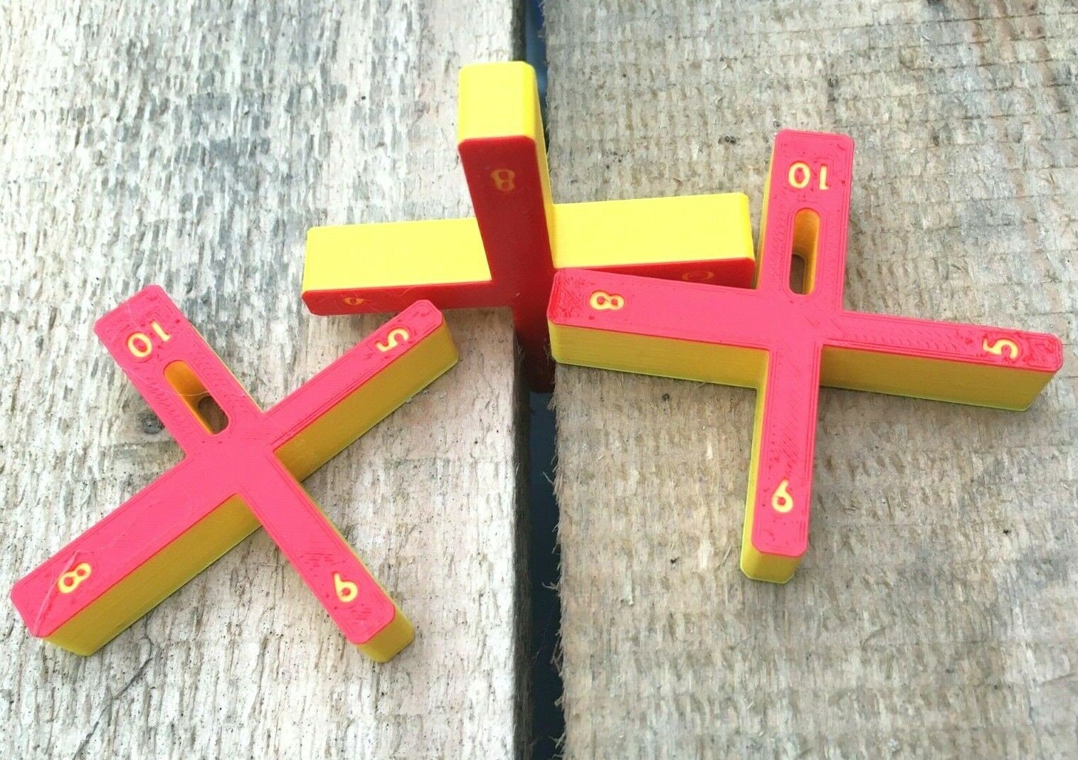 Decking Spacers, Deck Spacing Tool Red & Yellow 5, 6, 8 and 10mm, Decking Spacers for laying decking, Decking Accessory to lay Decking