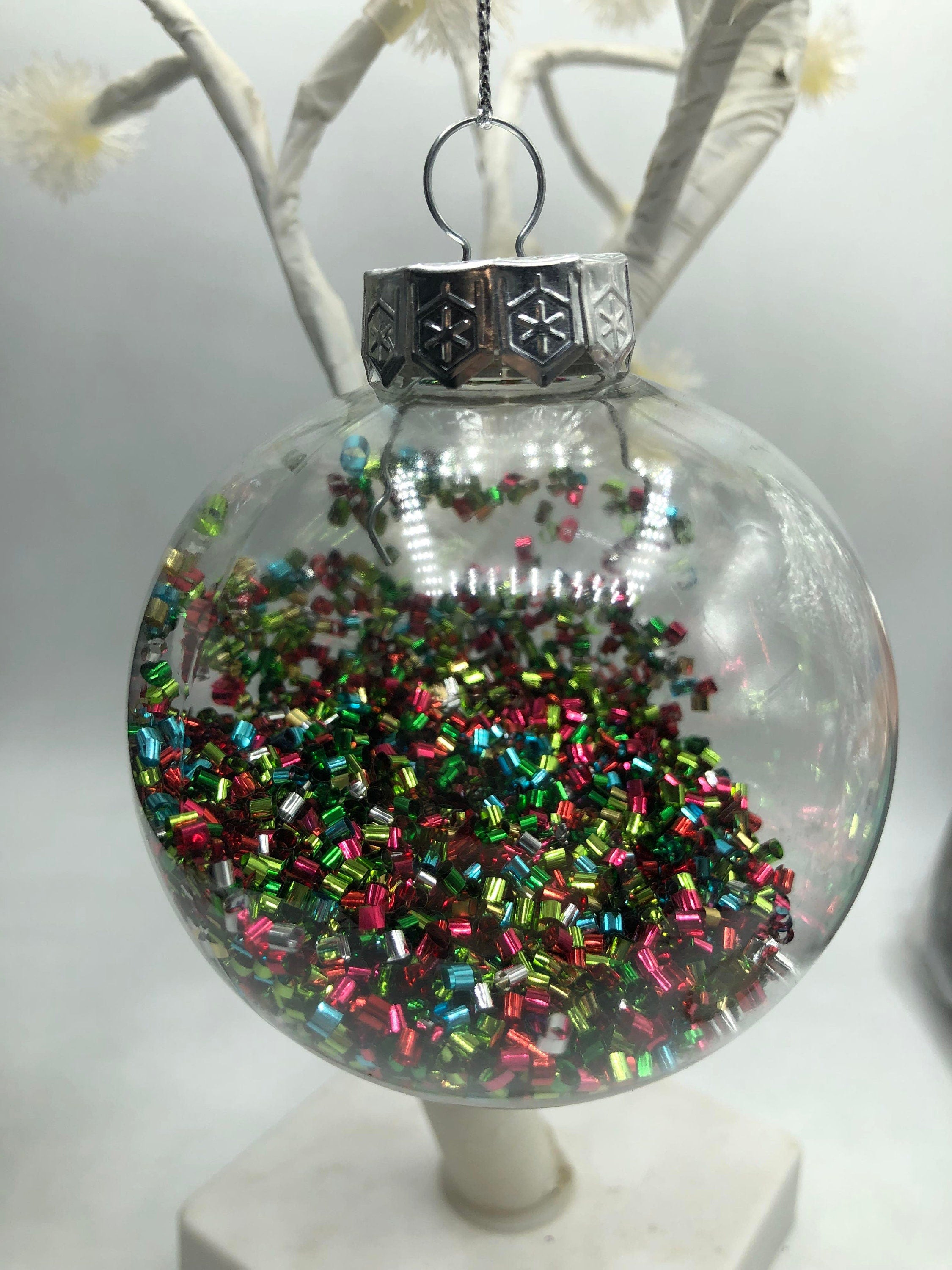 Personalised Glitter Bauble, Name & Date Bauble, Personalised Bauble, Tree Personalised Decor, Personalised Christmas Gift, First Christmas