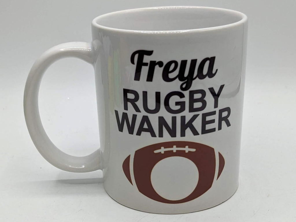 Personalised Rugby Wanker Mug / Gift for Rugby Player / Personalised Rugby Gift / Funny Rugby Mug / Joke Rugby Gift / Rugby Stocking Filler