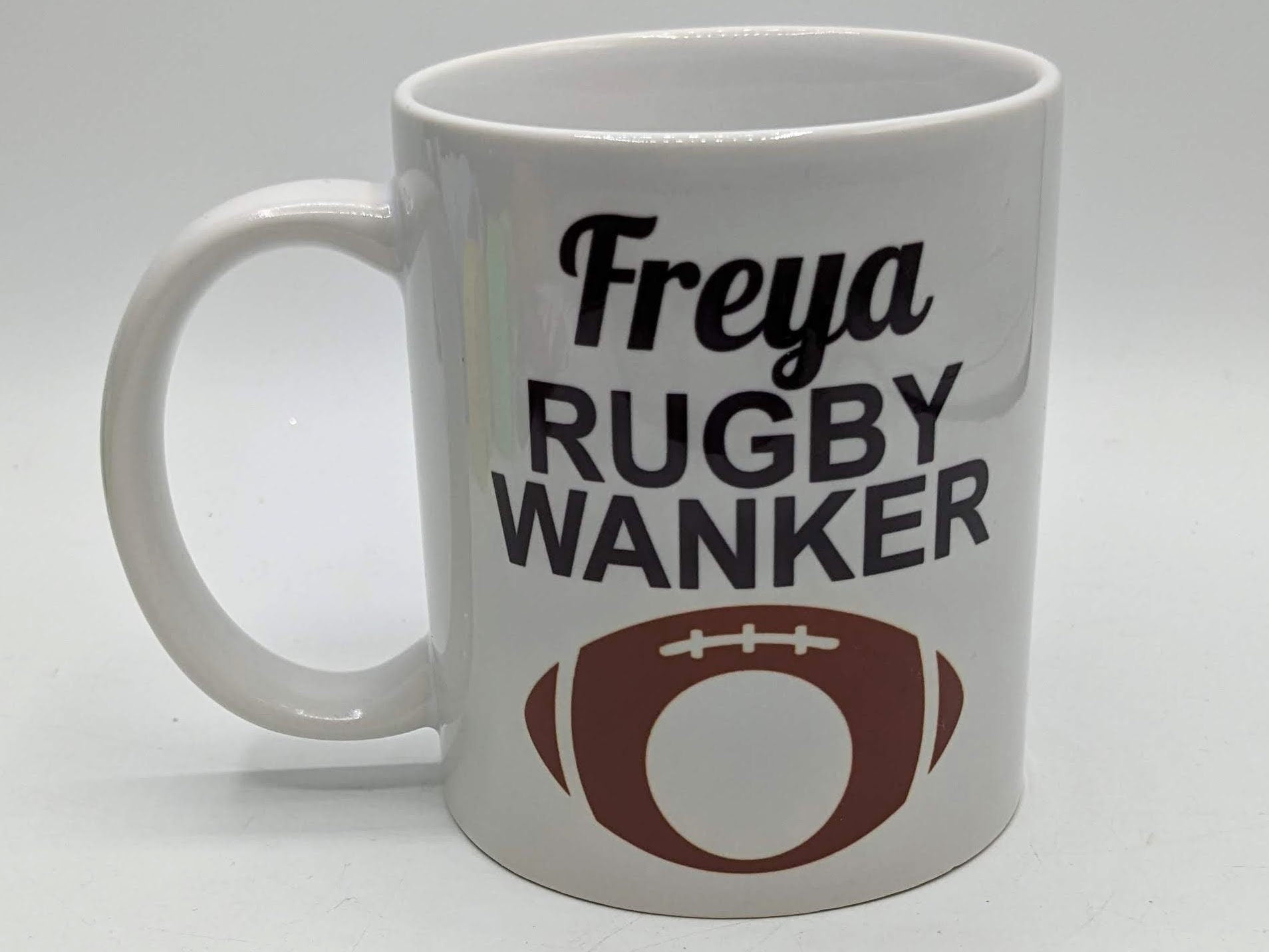 Personalised Rugby Wanker Mug / Gift for Rugby Player / Personalised Rugby Gift / Funny Rugby Mug / Joke Rugby Gift / Rugby Stocking Filler