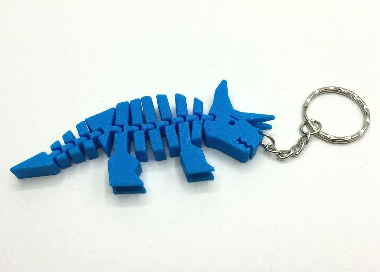 Triceratops Keyring, Triceratops Flexible Keyring, Articulated Triceratops, Dinosaur Keyring, Dinosaur Lover, Dinosaur Bagtag, Under 5 Pound