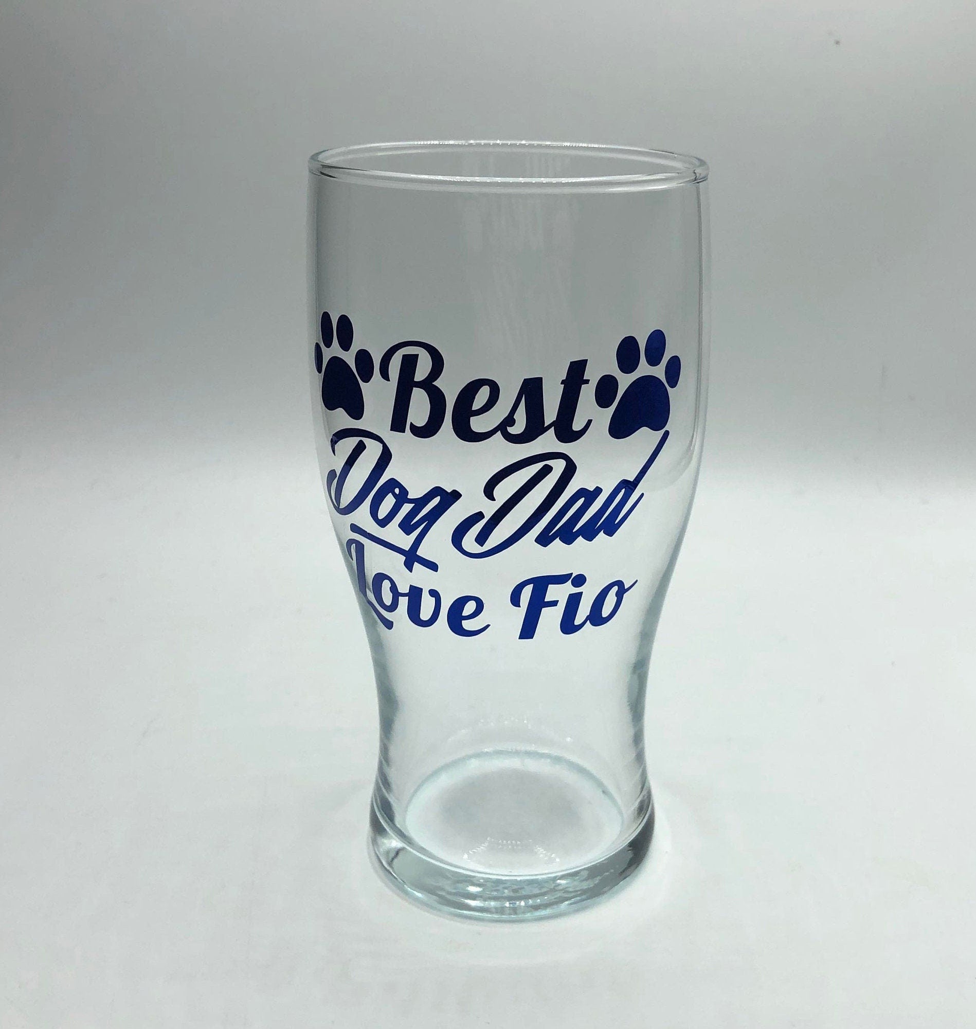 Personalised Dog Dad Glass, Father's Day Gift, Christmas Gift, Dog Dad Gift, Custom Dog Dad  Glass, Gift for Dog Owner, Dog Dad Glass Gift