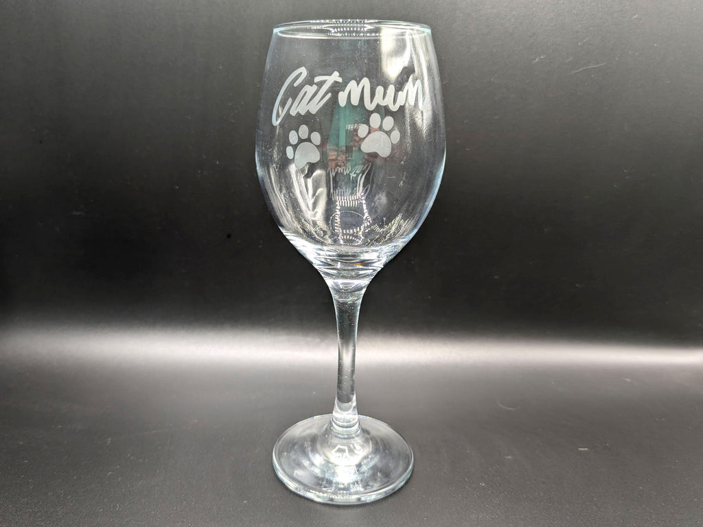 Etched Cat Mum Glass, Cat Mum Gin/Wine/Latte/Prosecco Glass, Mother's Day Gift, Mum  Cat Gift, Cat Mam Glass, Christmas Gift, Cat Mom Glass