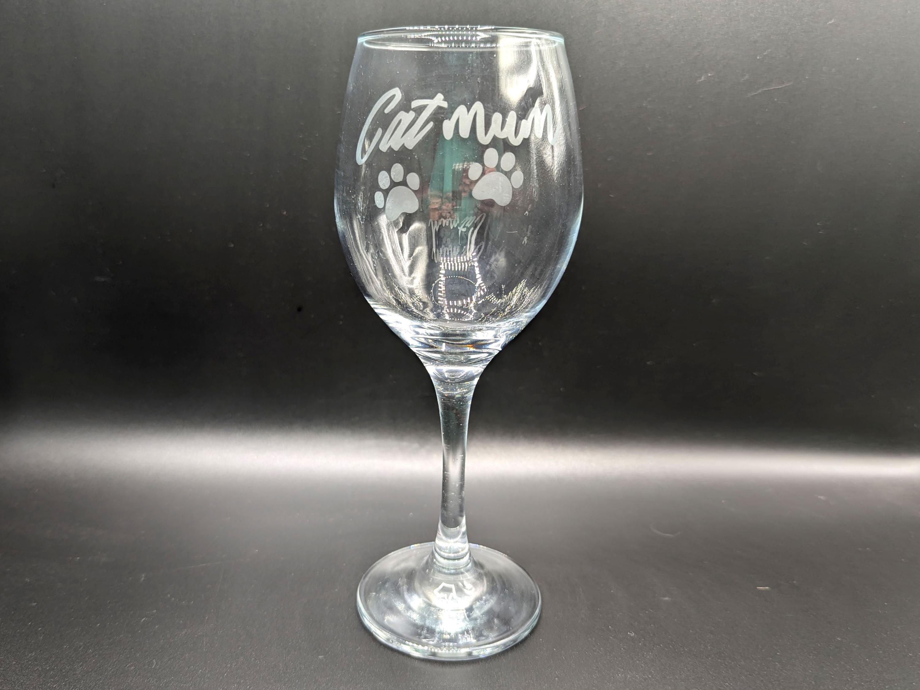Etched Cat Mum Glass, Cat Mum Gin/Wine/Latte/Prosecco Glass, Mother's Day Gift, Mum  Cat Gift, Cat Mam Glass, Christmas Gift, Cat Mom Glass